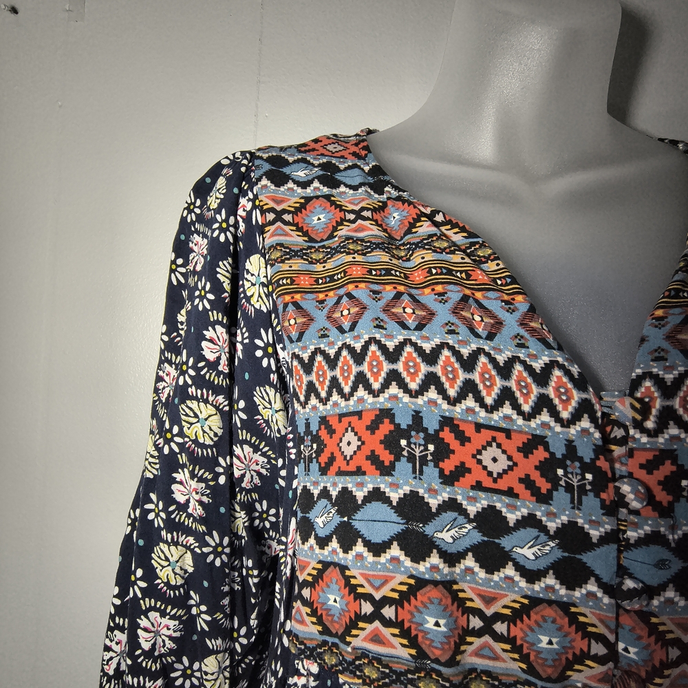 Umgee Large Multicolor Aztec Patterned Mini Dress… - image 2